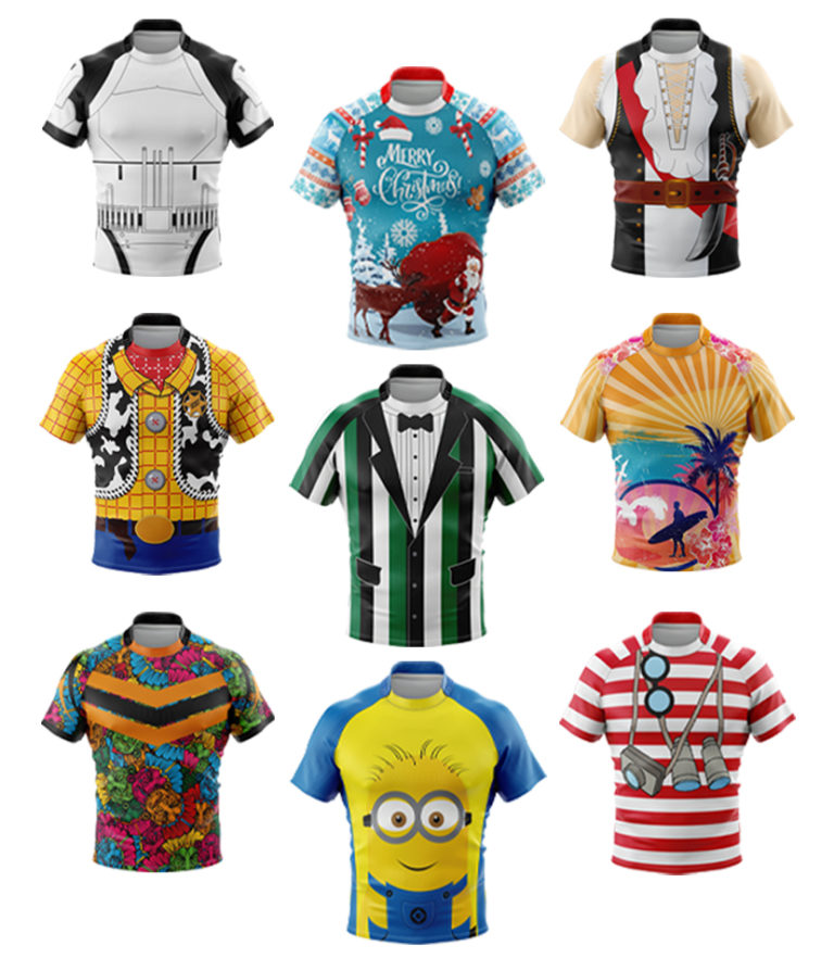 Custom rugby tour shirts UK sublimated designs