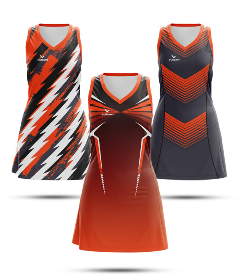 Custom netball dresses UK sublimated team kit