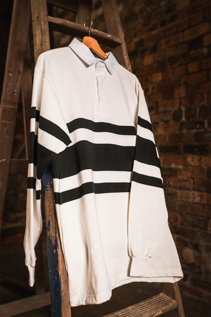 Black & White Hooped Traditional Shirt