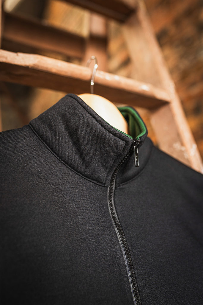 Mellish Retro Quarter Zip Collar Detail